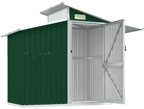 Abrigo de jardim 270x130x208,5 cm aço galvanizado verde