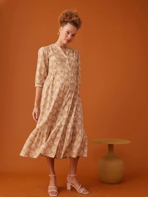 Agora -15%: Vestido comprido, abotoado, estilo boémio, da ENVIE DE FRAISE amarelo