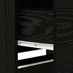 Armário de TV com LED Carvalho Preto 162.5x34x40 cm Madeira Engenheira