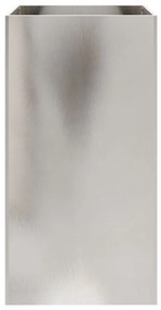 Vaso/floreira 42x38x75 cm aço inoxidável prateado
