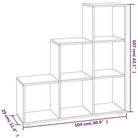 Estante em escada derivados de madeira 107 cm branco brilhante