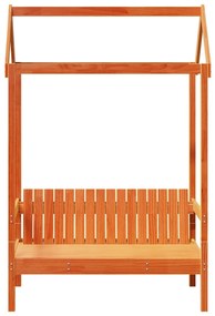 Banco com telhado 117,5x70x176,5 cm pinho maciço castanho-mel