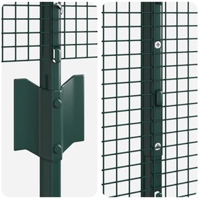 Cerca de Fio Soldado com 22 Postes U Verde 1,2x50 m Aço