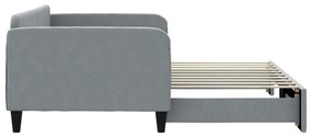 Sofá-cama com gavetão 90x190 cm tecido cinzento-claro