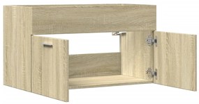 Armário de lavatório 80x38,5x46cm contraplacado carvalho sonoma