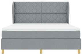Cama Box Spring com Colchão vidaXL Cinza Claro 180x200 cm Tecido