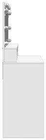 Toucador com LED 80x41x134,5 cm branco