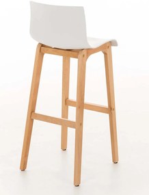 Banco de bar Hoover em plástico e com estrutura de Cor Natural 41 x 101 x 46 cm Branco