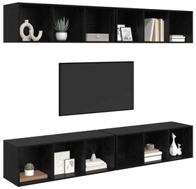 Gabinete de TV de Parede com prateleira com armazenamento 4 pcs Carval