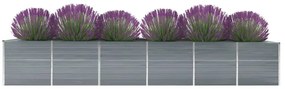 Canteiro elevado de jardim 480x80x77cm aço galvanizado cinzento