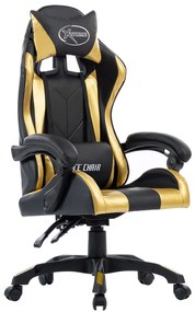 vidaXL Cadeira estilo corrida couro artificial dourado