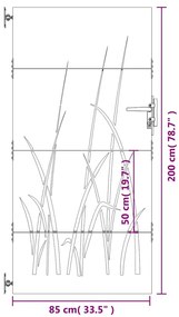 Portão de jardim 85x200 cm aço corten design erva