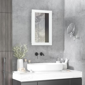 Armário com Espelho para Casa de Banho Armário de Parede para Casa de Banho com Prateleiras Ajustáveis 40x12x71 cm Branco