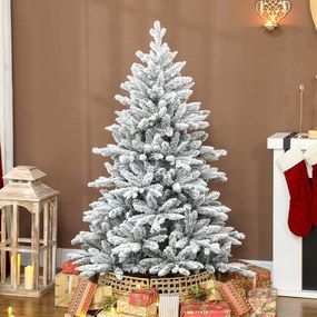 Árvore de Natal Artificial, 102 x 102 x 150 cm, Com Neve Flocada, Verde