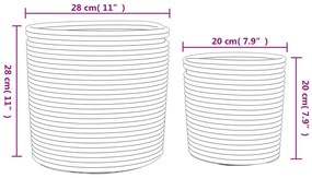 Cestos de arrumação 2 pcs algodão branco e preto