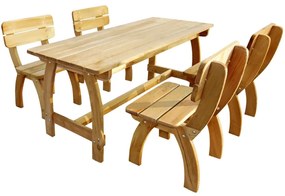 vidaXL Conjunto de jantar p/ ext. 5 pcs madeira de pinho impregnada