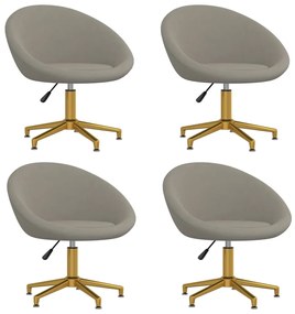 vidaXL Cadeiras de jantar 4 pcs veludo cinzento-claro