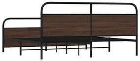 Estrutura cama sem colchão 200x200cm metal carvalho castanho