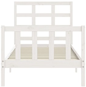 Cama sem colchão 100x200 cm madeira de pinho maciça branco