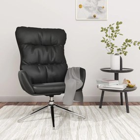 Cadeira de descanso couro genuíno preto