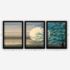 Pintura Decorativa em Moldura 3SC189 – Multicolor – 35 x 45 cm (3 Peça