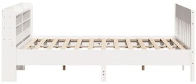 Cama sem colchão 180x200 cm madeira de pinho maciça branco