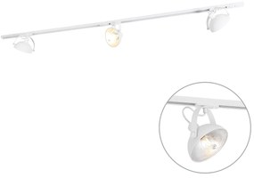 Sistema de iluminação de trilho monofásico com 3 focos ajustáveis branco - Magnax Moderno