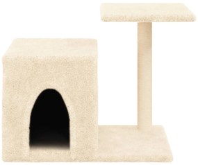 Árvore para gatos c/ postes arranhadores sisal 50,5 cm creme