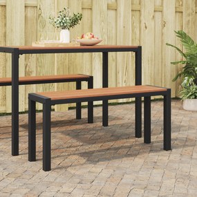 Banco de Jardim vidaXL 100 cm Aço e WPC Castanho e Preto