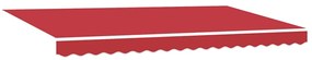 Toldo Retrátil Vermelho 400x200 cm Poliéster, Alumínio e Tecido
