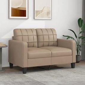 vidaXL Sofá de 2 lugares 120 cm couro artificial cor cappuccino