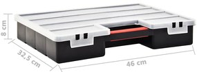Caixas com divisórias ajustáveis 2 pcs 460x325x80 mm plástico