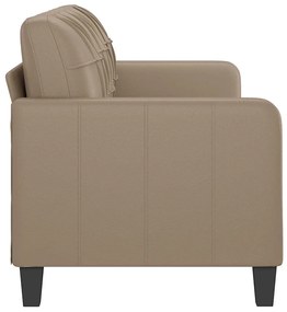 Sofá de 3 lugares 180 cm couro artificial cor cappuccino