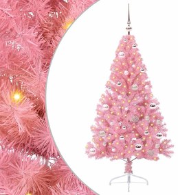vidaXL Árvore de Natal Artificial Pré-iluminada Rosa 150 cm PVC
