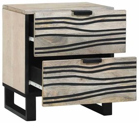 Mesas de cabeceira com gaveta Branco e preto 40 x 33.5 x 46 cm