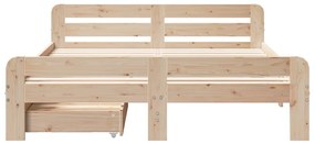 Cama sem colchão 140x200 cm madeira de pinho maciça