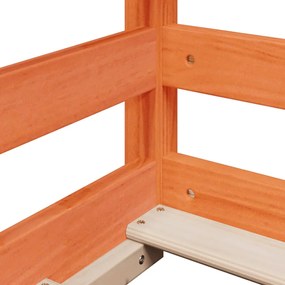 Cama infantil com telhado 80x200 cm pinho maciço castanho-mel