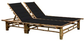 Espreguiçadeira c/ almofadões para 2 pessoas bambu