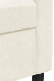 4 pcs conjunto de sofás com almofadões veludo cor creme
