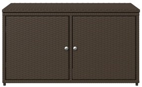 Armário de arrumação para jardim 110x55x60,5cm vime PE castanho