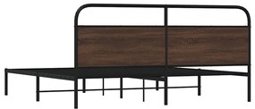 Estrutura cama sem colchão 183x213 cm metal carvalho castanho