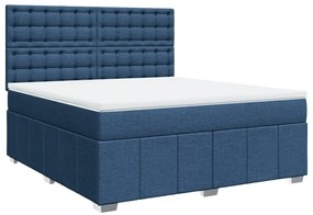 Cama com molas/colchão 180x200 cm tecido azul