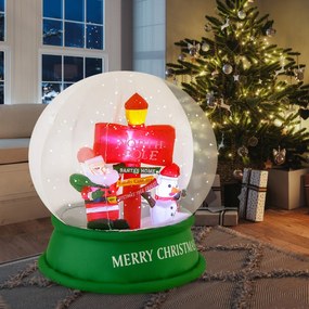 Globo de neve insuflável de Natal de 126 cm com decoração inflável de ventilador de ar leve LED