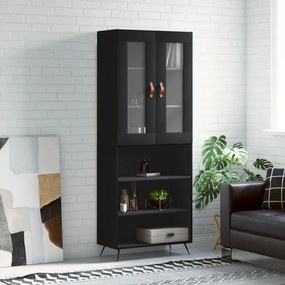 vidaXL Armário alto 69,5x34x180 cm derivados de madeira preto