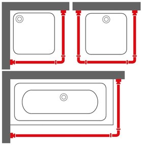 Conjunto de varões p/ cortina de duche Easy-Roll branco