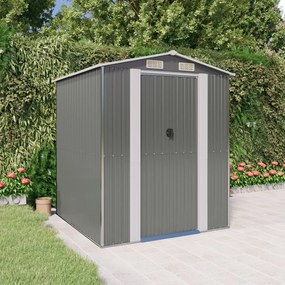 vidaXL Abrigo de jardim 192x191x223 cm aço galvanizado cinzento-claro