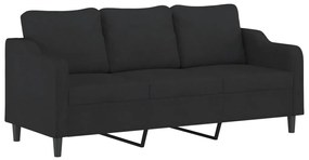 2 pcs conjunto de sofás com almofadas tecido preto