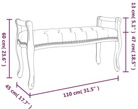Banco 110x45x60 cm veludo rosa