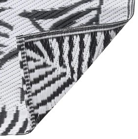 Tapete de exterior 80x150 cm ARAKIL PP branco e preto