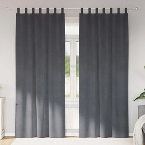 vidaXL Cortinas opacas 2 pcs Cinzento-claro 140 x 260 cm Veludo